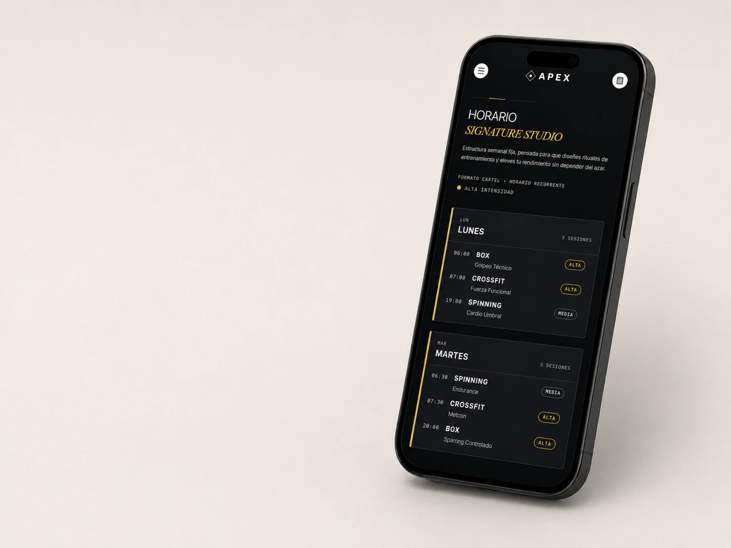 Captura del sitio Apex con una experiencia web inmersiva